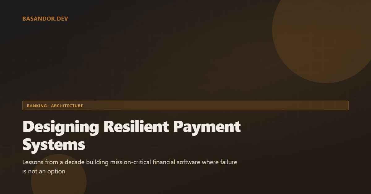 Designing Resilient Payment Systems: Lessons from a Decade in Banking